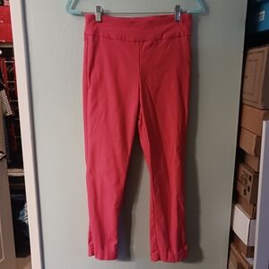 Bright Coral Tribal Fia Cuffed Cropped Trousers Pants | Size 4